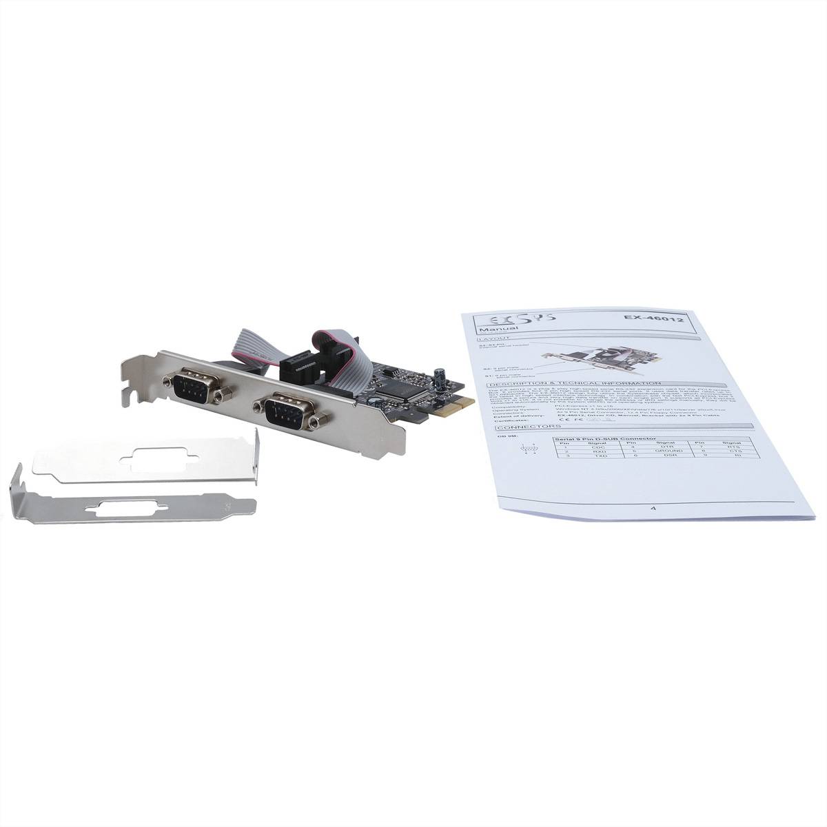 Exsys EXSYS EX-46012, PCIe, Seriell, Männlich, RS-232, Grau, China Scheda PCI-2