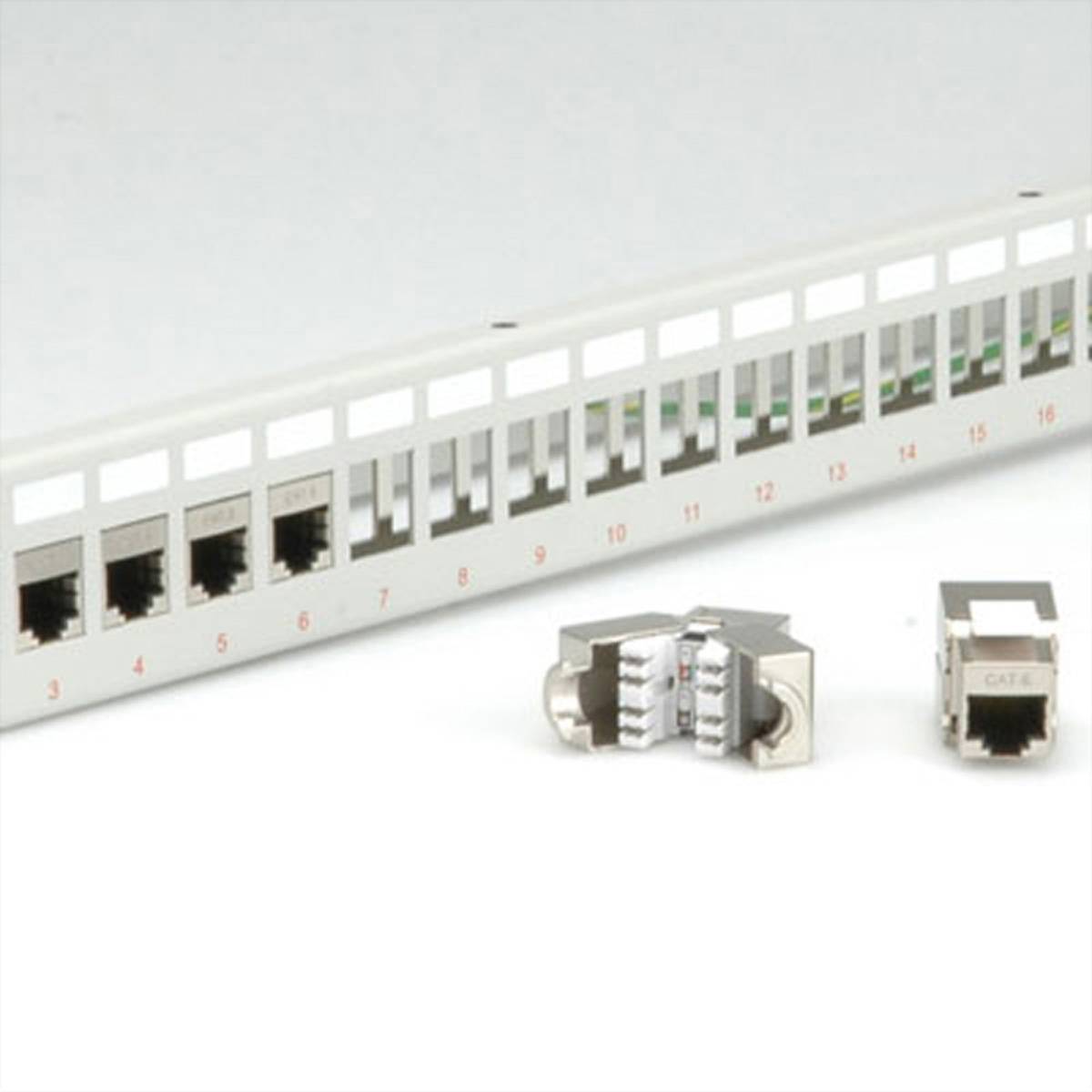 Rack per moduli keystone ROLINE 19", 24P, schermato, grigio-1