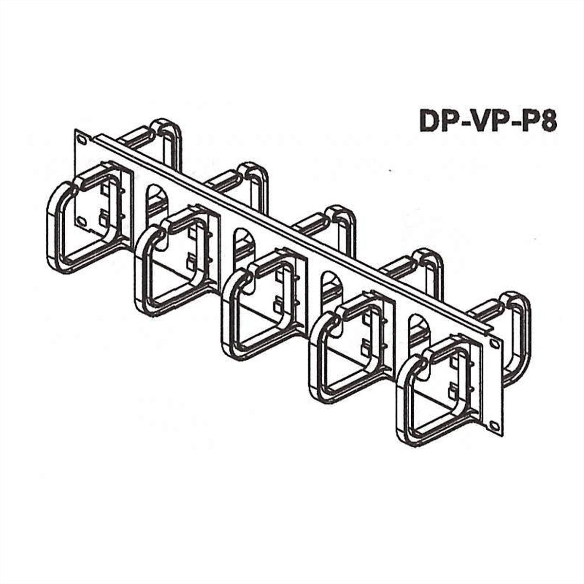 Guida cavi CONTEG 19" 2 U con 2 x 5 occhielli per cavi 80 x 80 mm-1