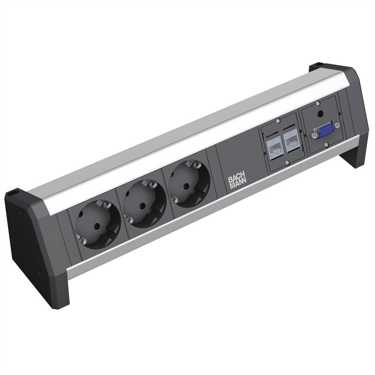 BACHMANN DESK 3x contatto di terra, 2x CAT6a, 1x VGA, 1x audio