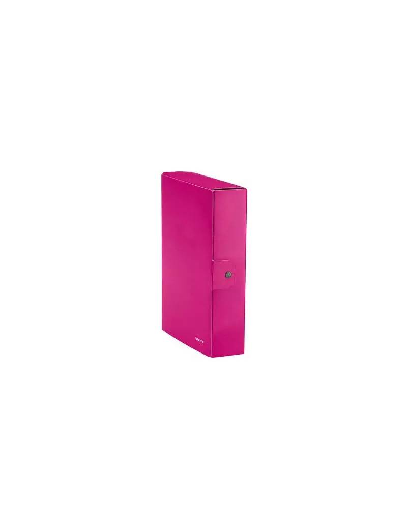 Cartella a Scatola con Bottone WoW Leitz - Dorso 8 - 25x35 cm - 39670023 (Fucsia Metallizzato Conf. 5)-0