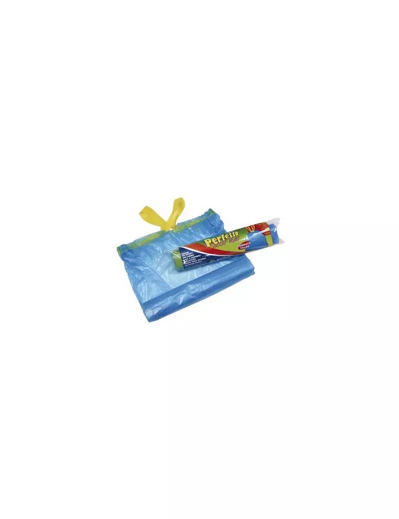Sacco Immondizia con Maniglie Voilà Perfetto - 50x60 cm - 30 Litri - 0359C (Azzurro Conf. 15)-0