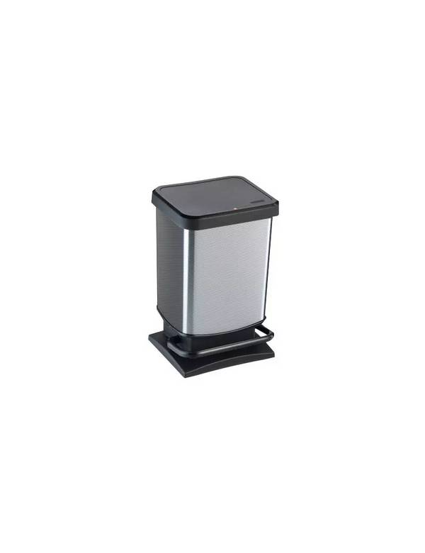 Pattumiera Rettangolare Rotho - 35x26x68 cm - 20 Litri - F600051 (Silver)