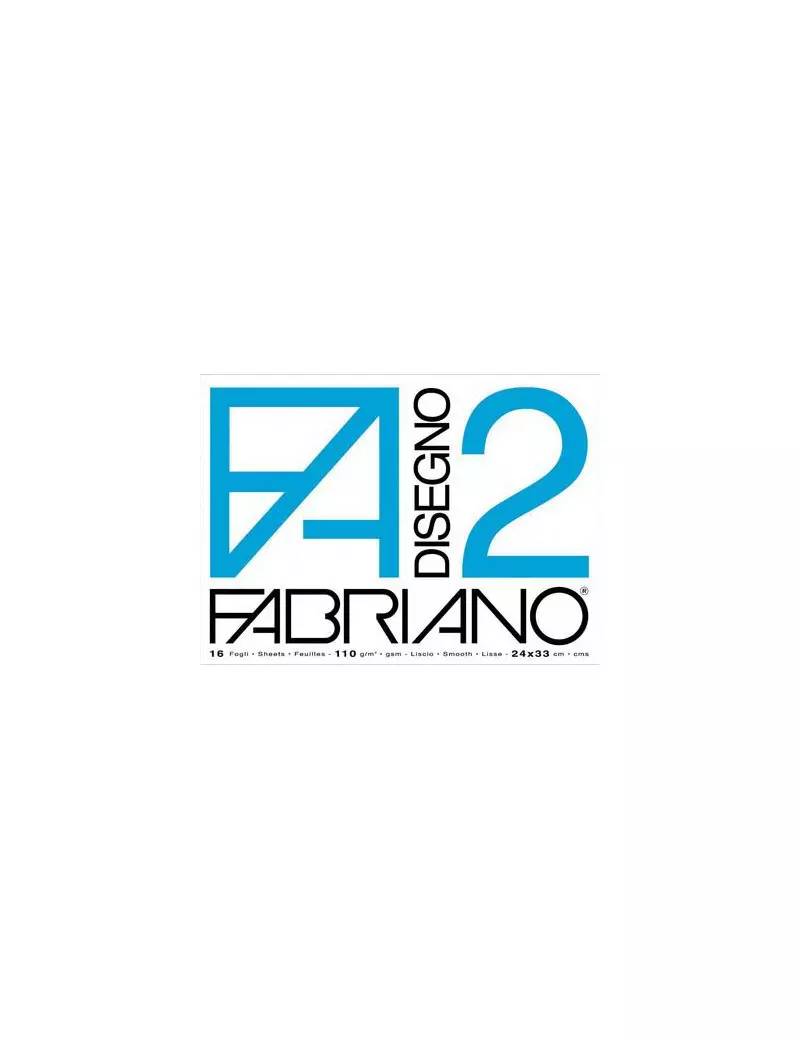 Album da Disegno Fabriano 2 - 24x33 cm - Liscio Riquadrato con Angoli - 110 g - 06201516 (Bianco)-0