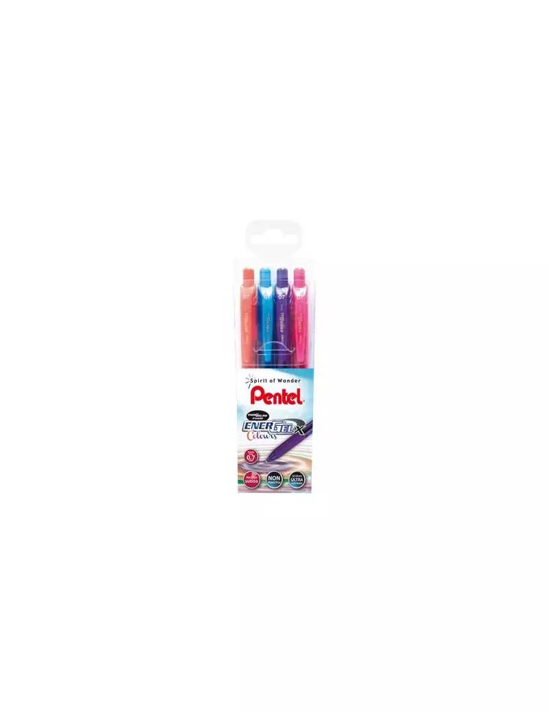 Penna Roller Energel X Pentel - 0,7 mm - 0100786 (Assortiti Conf. 4)-0