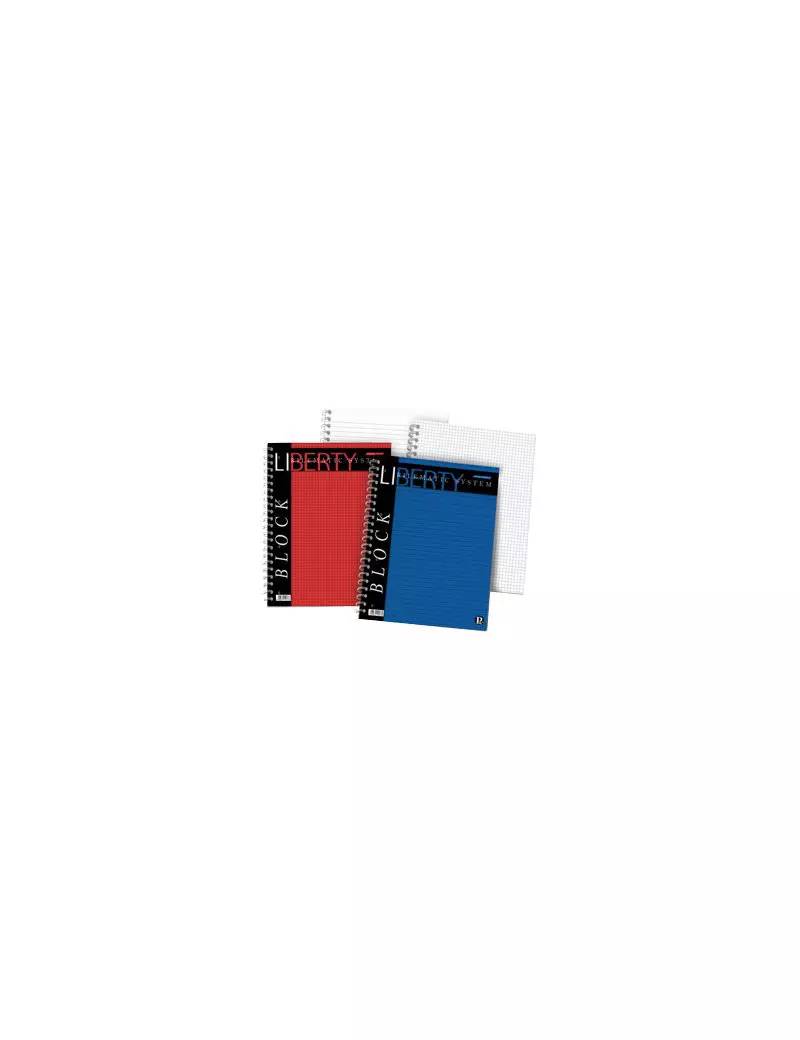 Blocco Spiralato Liberty Pigna - A4 - 1 Rigo senza Margini - 80 Fogli - 01016511R (Blu Conf. 5)-0