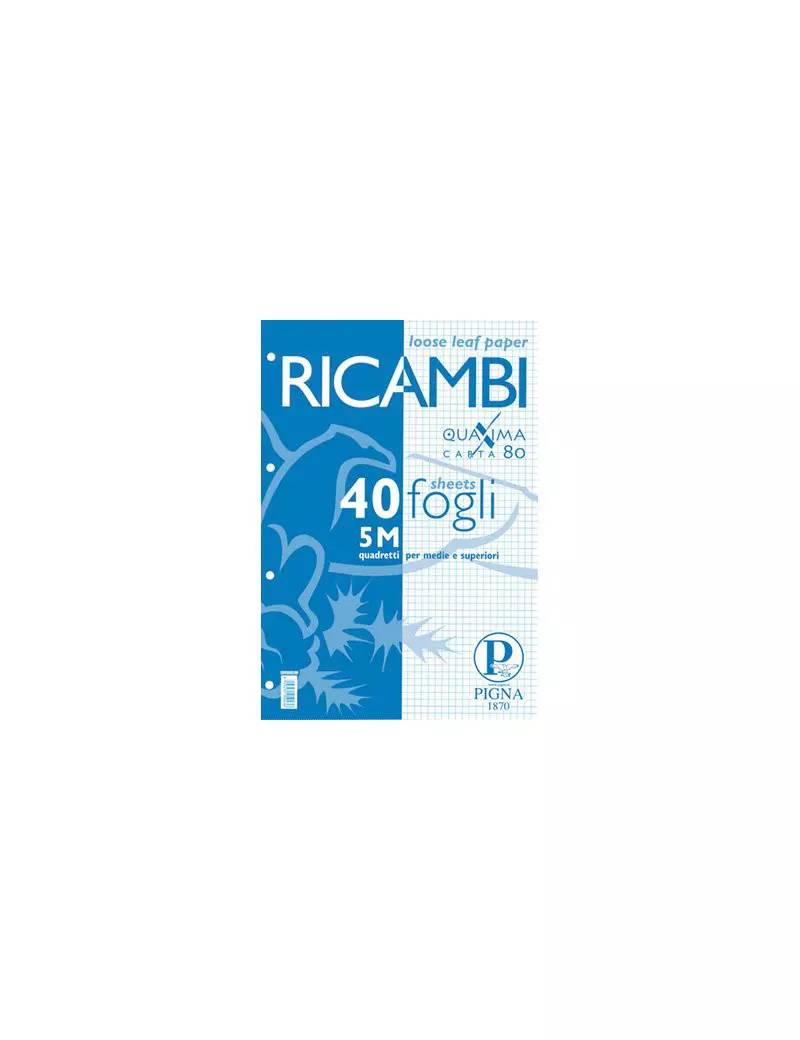 Ricambi per Quaderni Quaxima Pigna - A4 - Quadretti 5 mm senza Margini - 00629035M-0