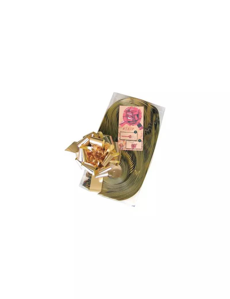 Nastro Strip per Regali 6870 Brizzolari - 31 mm x 13 cm - 00314003 (Oro Metallizzato Conf. 30)-0
