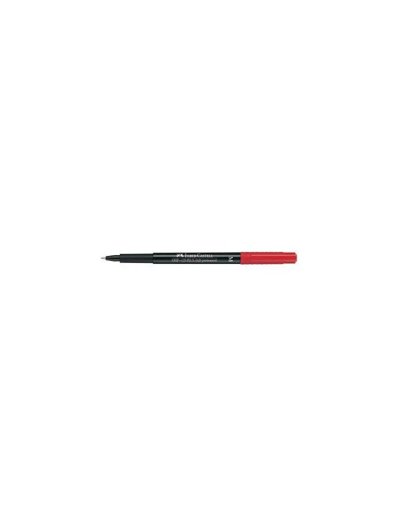 Marcatore Permanente Multimark Faber Castell - Punta Tonda - 0,6 mm - 151351 (Rosso Conf. 10)-0