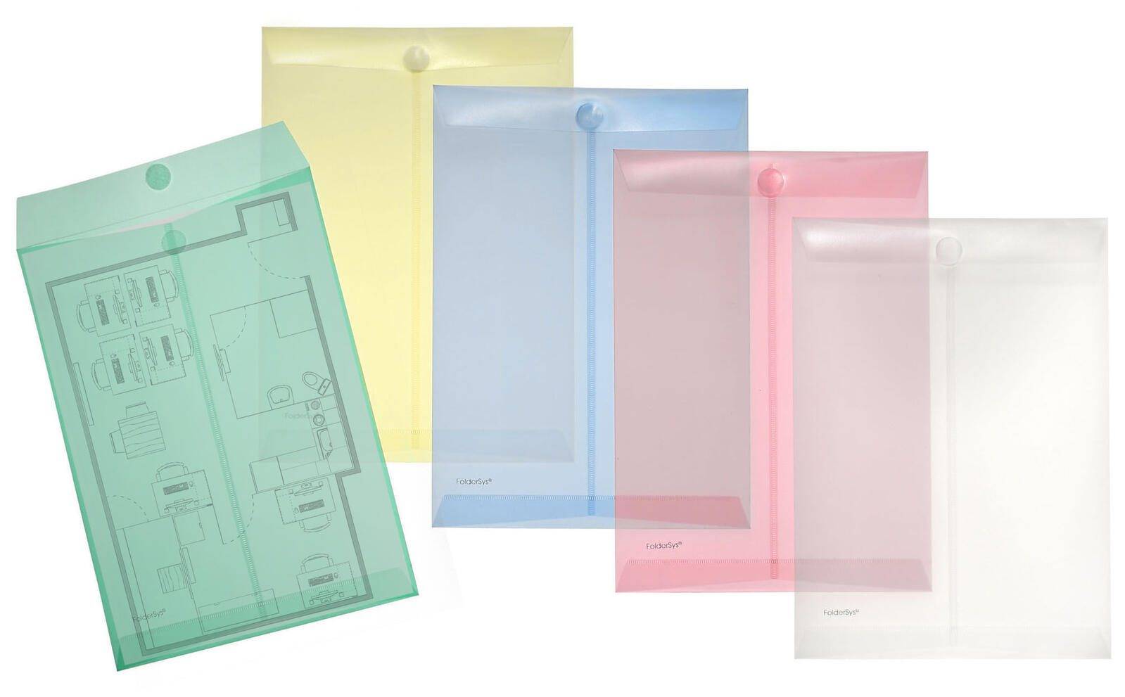 Tasche portadocumenti FolderSys DIN A4 colori assortiti 0,2 mm-0