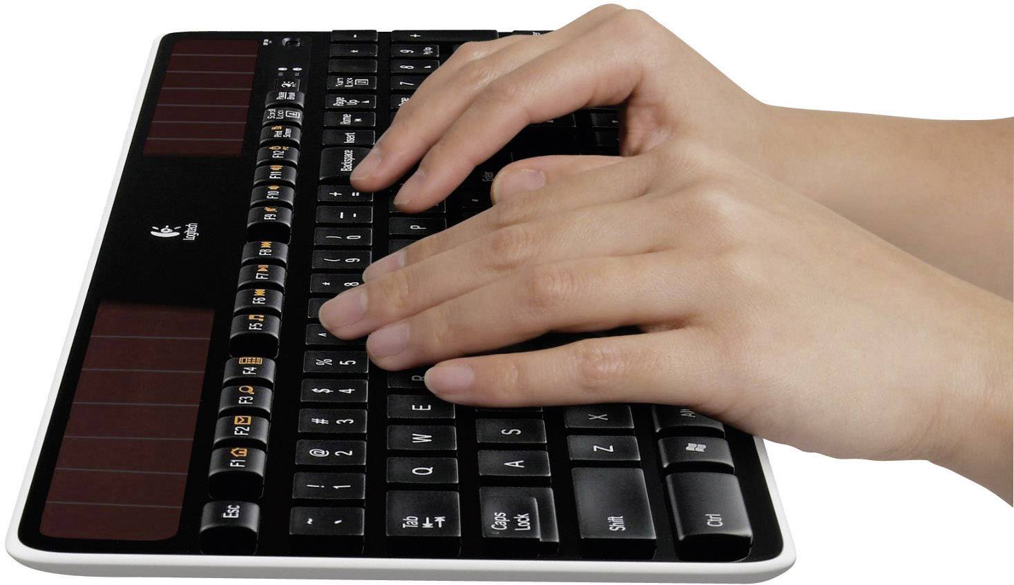 Logitech K750 Wireless Solar Keyboard Senza fili (radio) Tastiera Tedesco, QWERTZ Nero Solare-10