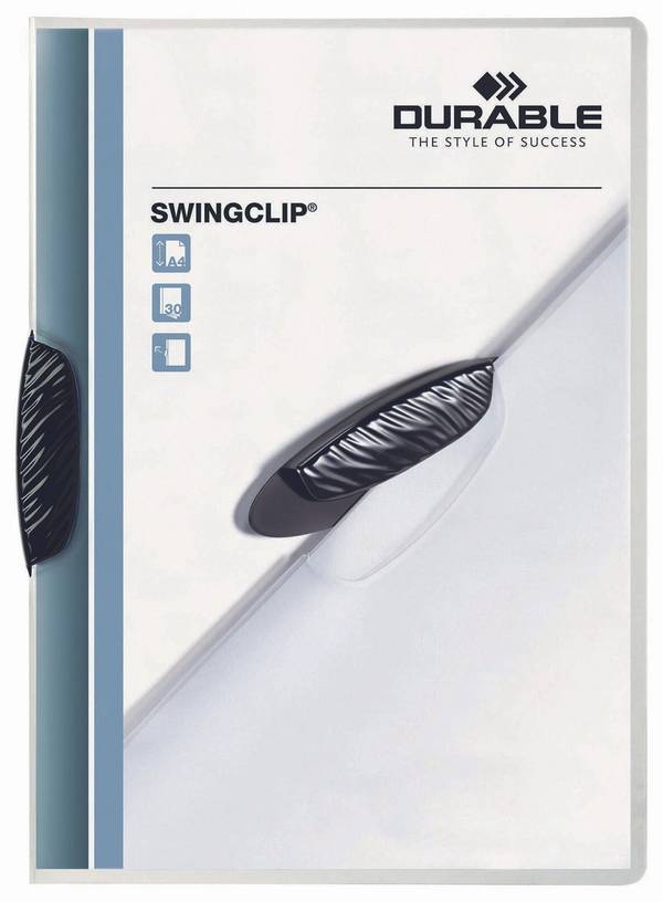 Portadocumenti Durable Swingclip Nero Trasparente A4