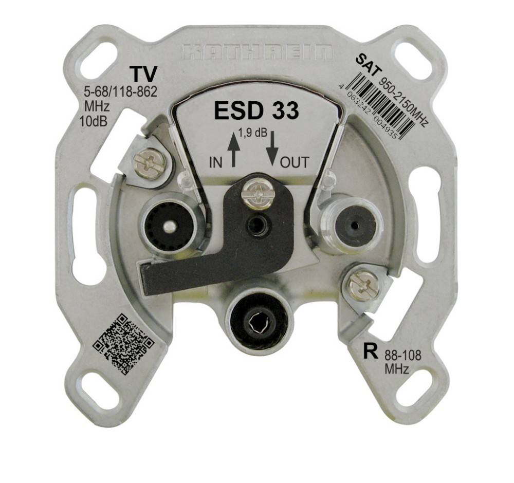 KATHREIN Durchschleifdose 3fach DC-Durchlass ESD 33 (211500013)-0