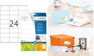 HERMA Universal-Etiketten Recycling, 35,6 x 16 mm, 20 Blatt weiß, selbstklebend, bedruckbar, permanent haftend - 1 Stück-0