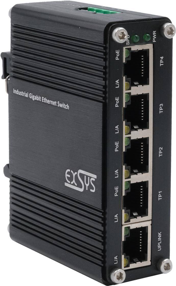 EXSYS GmbH Mini 5-Port Ethernet PoE Switch - 5*10/100/1000Tx (EX-62020POE)-0