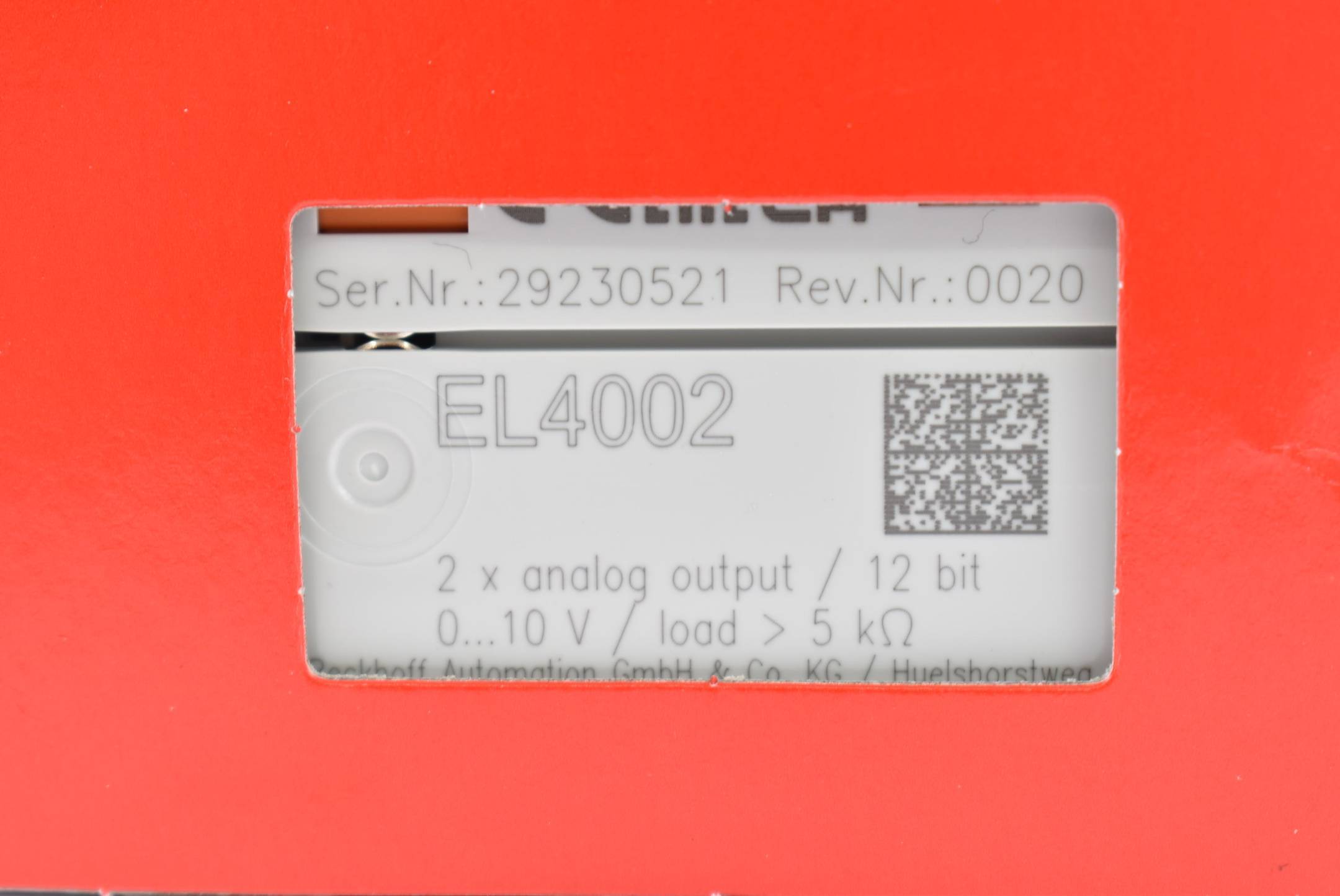 Morsetto EtherCAT Beckhoff a 2 canali con uscita analogica da 0-10 V a 12 bit EL4002 (EL 4002)-2