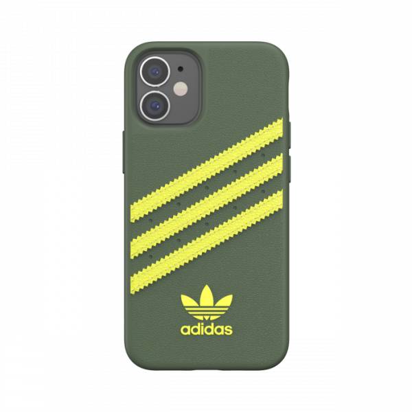 ADIDAS SAMBA APPLE iPHONE 12 MINI CUSTODIA IN TPU E POLIURETANO SIMILPELLLE VERDE/GIALLO-1