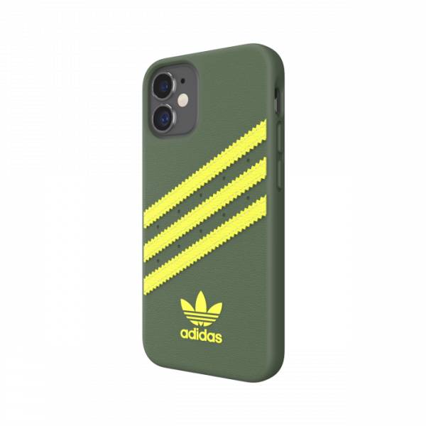 ADIDAS SAMBA APPLE iPHONE 12 MINI CUSTODIA IN TPU E POLIURETANO SIMILPELLLE VERDE/GIALLO-2