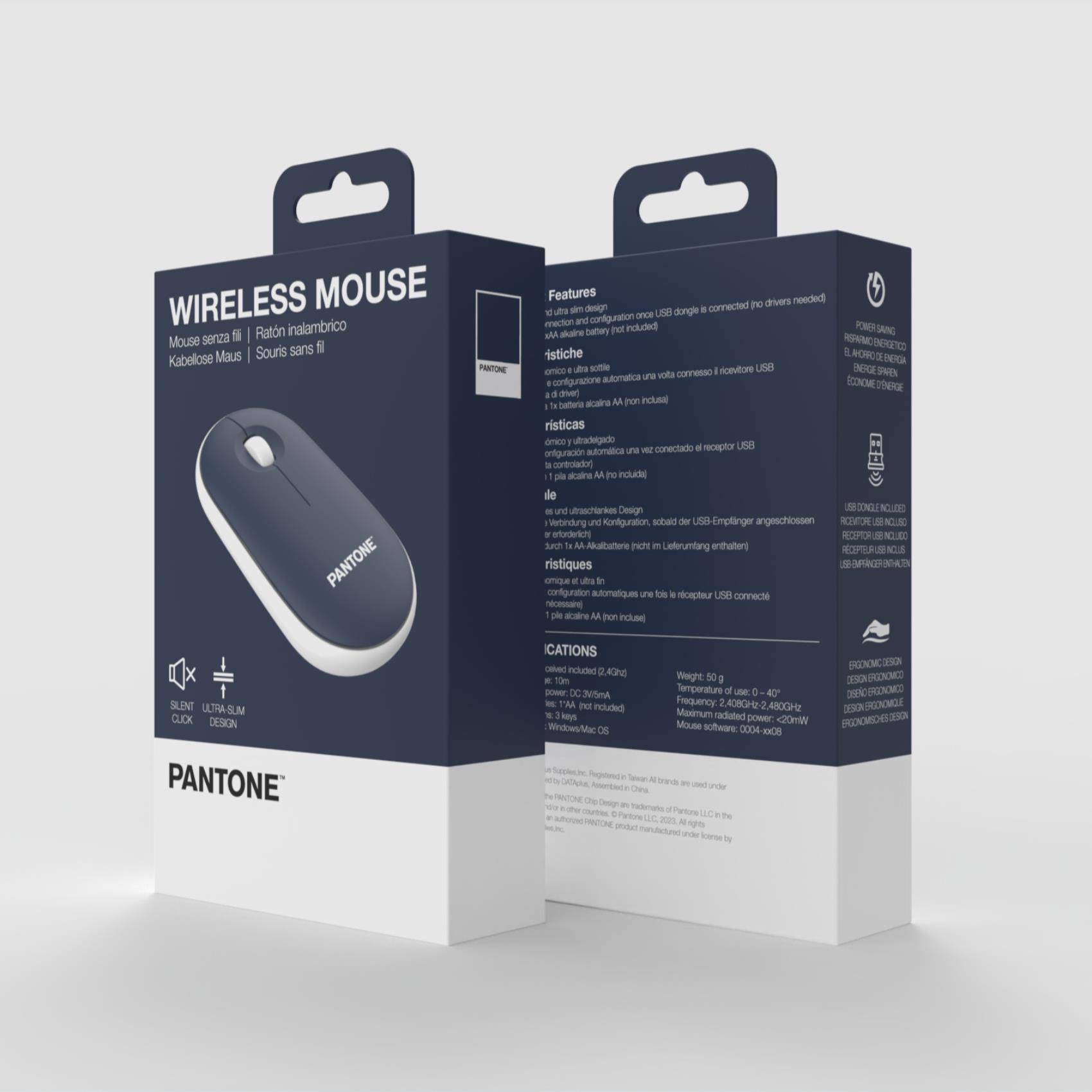 PANTONE WIRELESS MOUSE WITH DONGLE PT-MS001N1-3