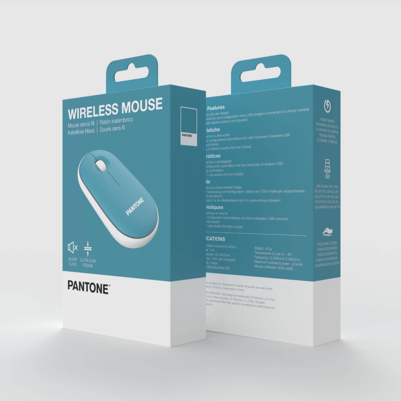 PANTONE WIRELESS MOUSE WITH DONGLE PT-MS001G1-3