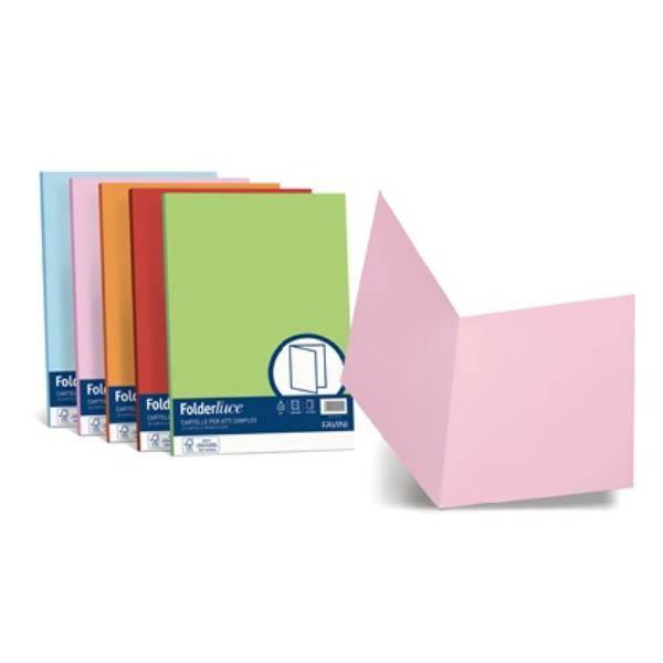 Cartellina in Cartoncino Simplex Luce&Acqua Favini - Semplice - 25x34 cm - 200 g - A50D664 (Verde Conf. 50)-1