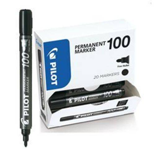 Pilot 100 marcatore permanente Tipo di punta Nero 20 pz-0