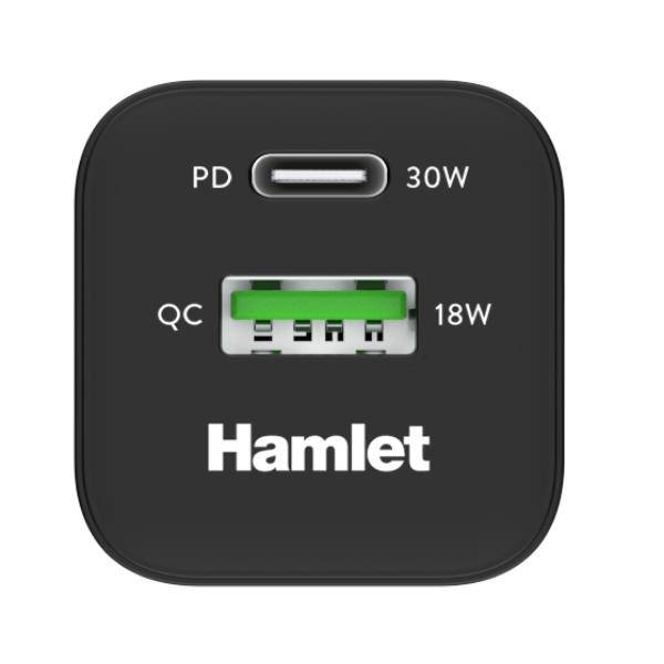 HAMLET Aliment.GaN PD30W USB-C +USB-A-4
