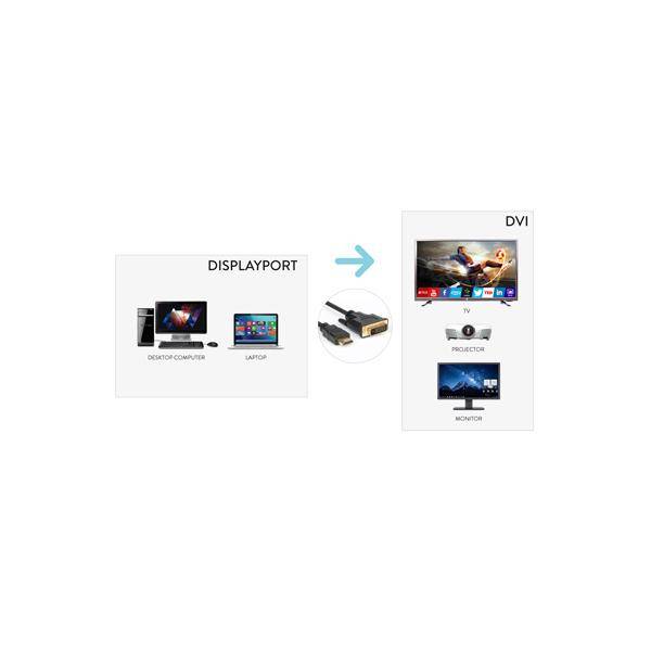 Hamlet XVCDP-DV18 cavo e adattatore video 1,8 m DisplayPort DVI Nero-2