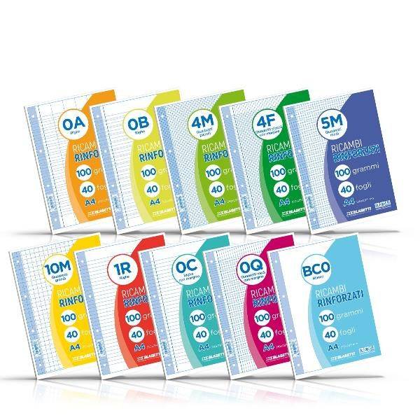 RICAMBI A4 RIGHE 4F 40FF 100GR-0