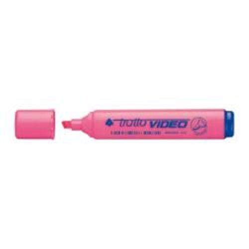 Tratto Video evidenziatore 12 pz Punta smussata Rosa-0