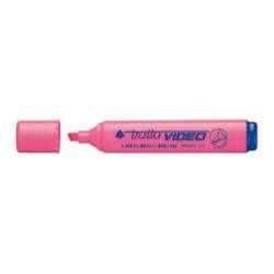 Tratto Video evidenziatore 12 pz Punta smussata Rosa-1