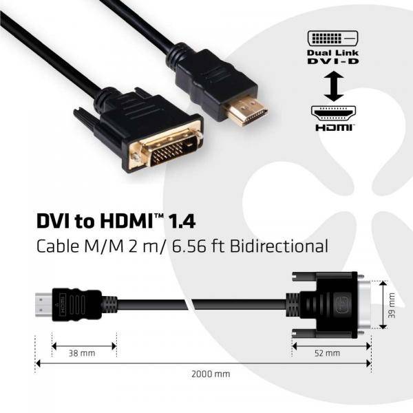 DVI-D TO HDMI 1.4 CABLE M/M 2M-2