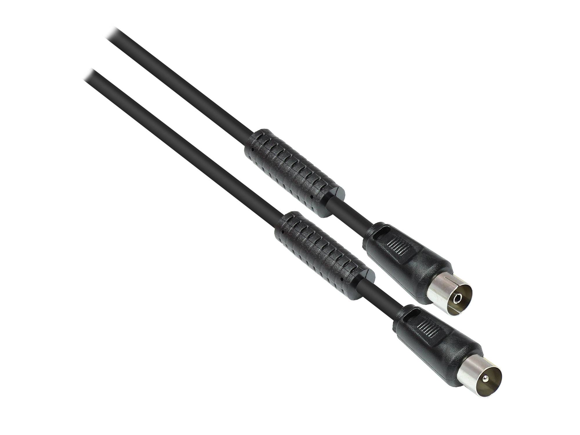 SAT Antennenkabel, Koax Stecker an Koax Buchse, 2x Mantelstromfilter (Ferritkern), Doppelschirmung, Schirmmaß > 95dB, sc-0