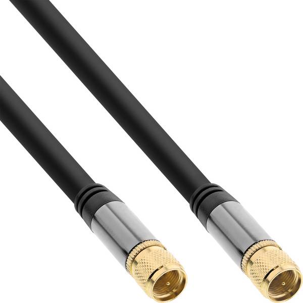 InLine Premium SAT-Kabel - 4x geschirmt - 2x F-Stecker - >110dB - schwarz - 3m