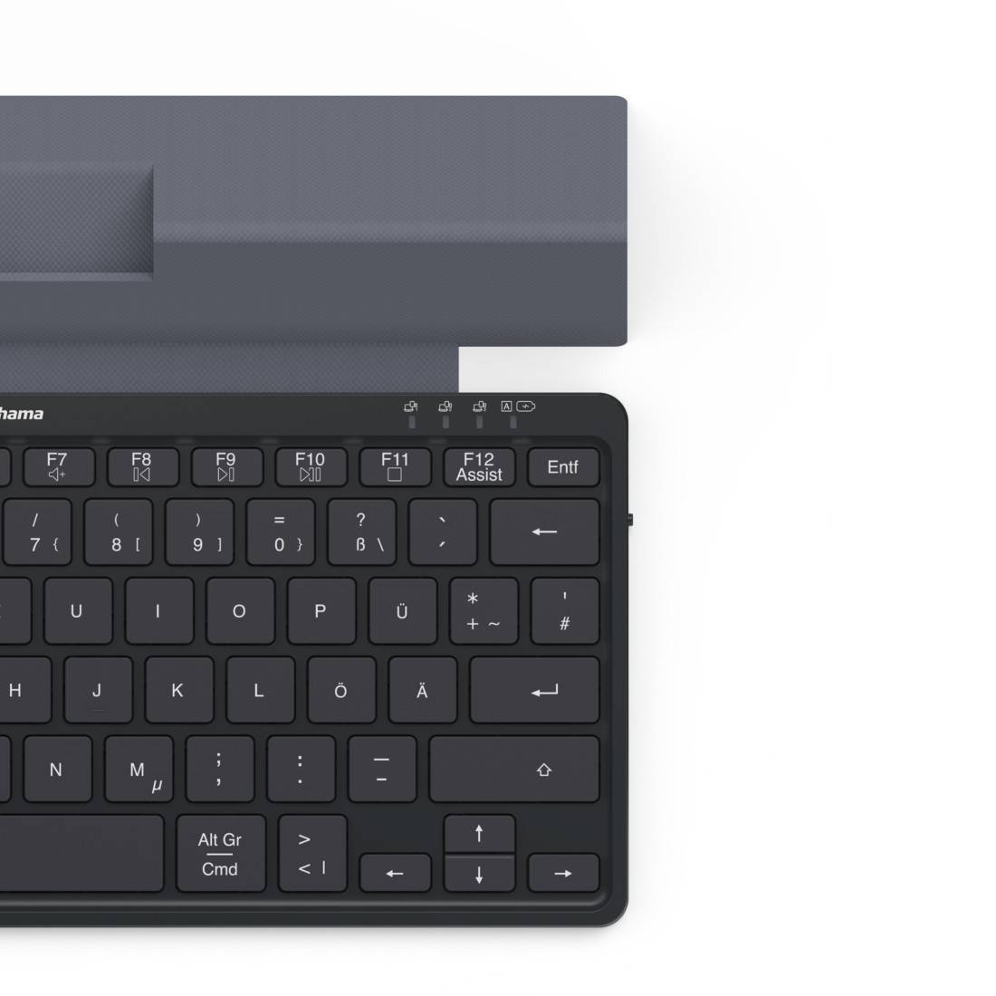 Hama Multi-Device-Tastatur Travel 600, Hülle, Bluetooth®, klein, SW, QWERTZ DE (00125138)-1