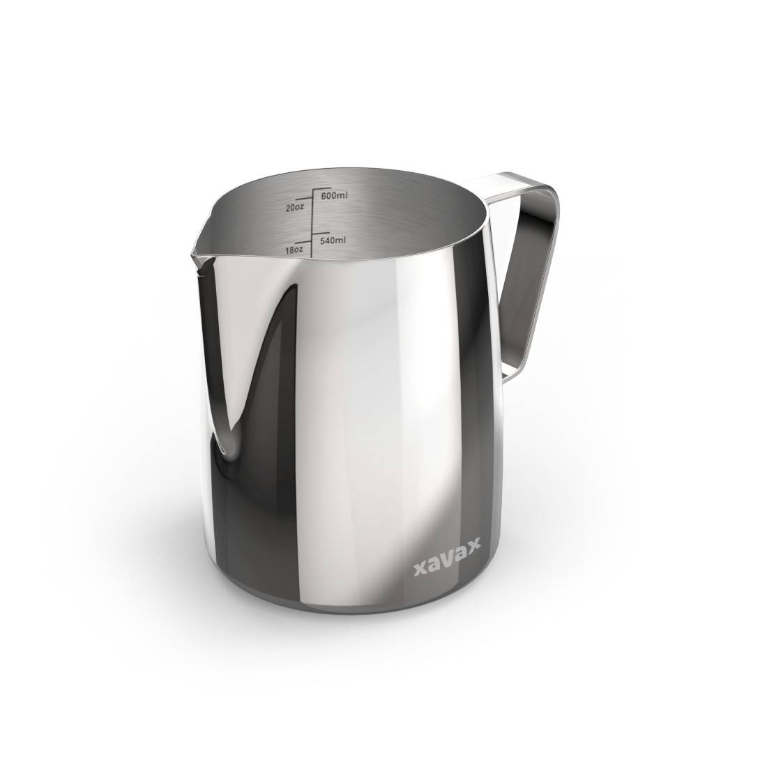 Xavax Barista-Milchkännchen mit Latte Art Pen, Edelstahl, 600 ml, Silber (00111280)-1