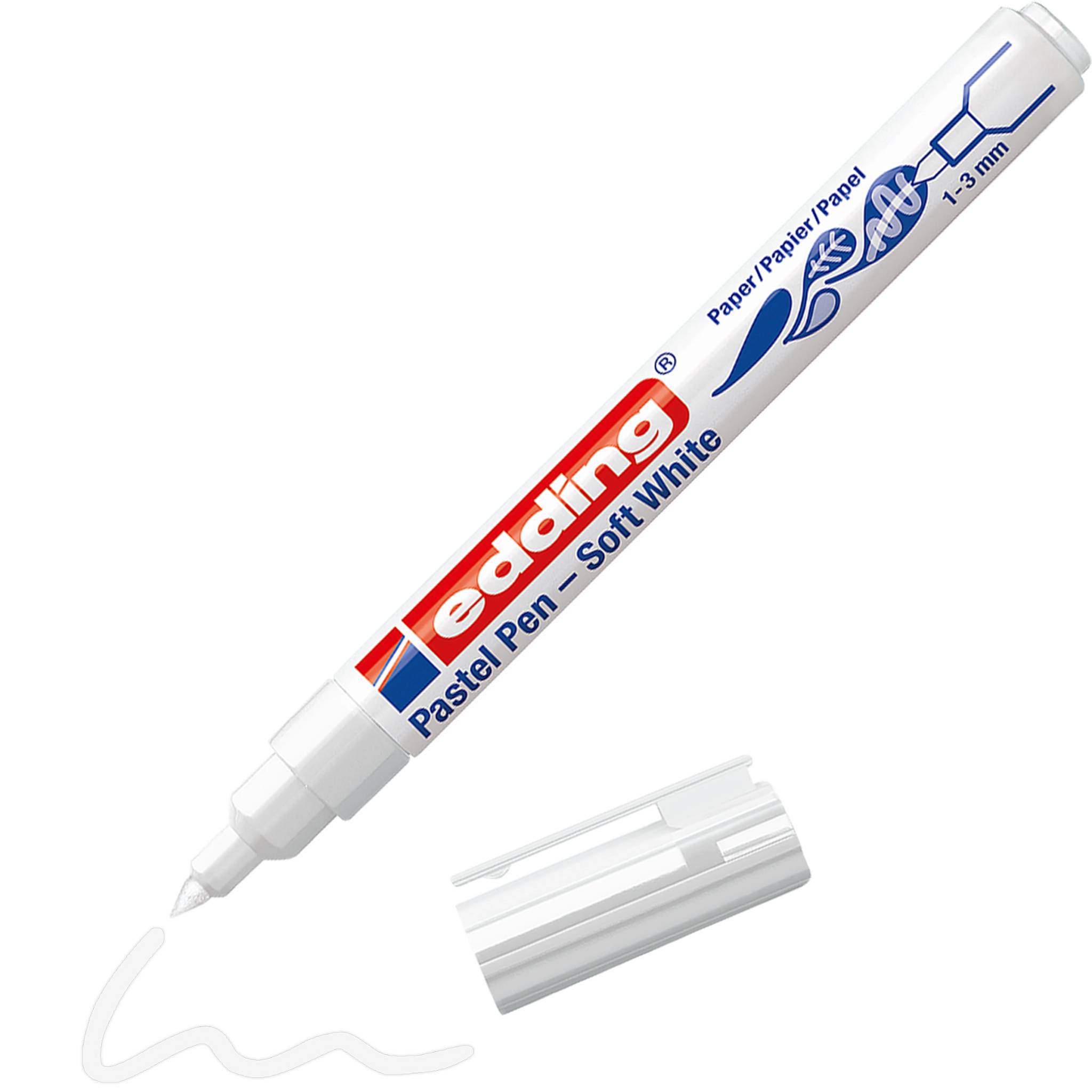 pennarello edding Edding Pastel Pen trasp.-bianco 1,0 - 3,0 mm bianco-0