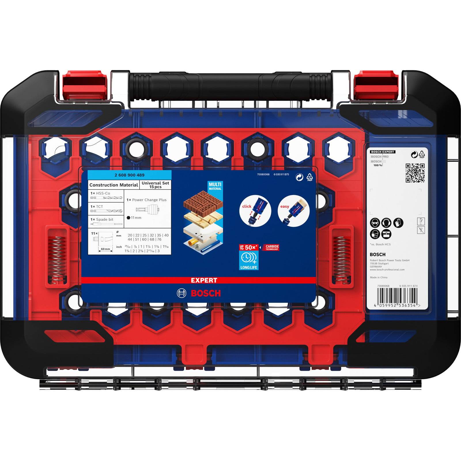 Set di seghe a tazza - BOSCH - Expert Construction Material - 11 pezzi - Diametro da 20 a 76 mm-4