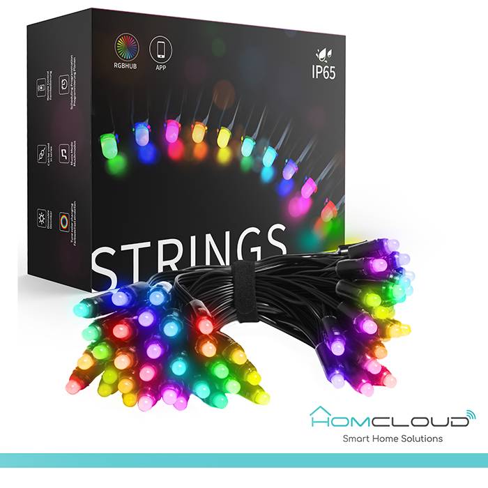 Stringa di Luci decorative a Led Smart OUTDOOR RGB-IC Wi-Fi+Bluetooth 10M IP65-0