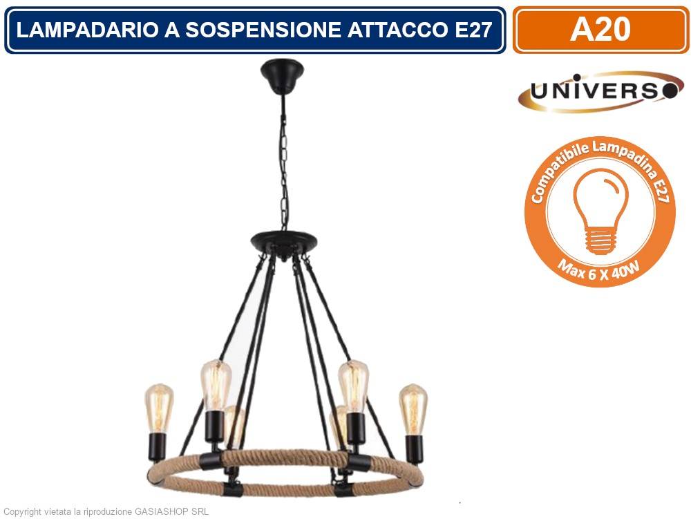 LAMPADARIO A SOSPENSIONE COUTRY RUSTICO IN CORDA DI FORMA CIRCOLARE CON 6 ATTACCHI E27-1