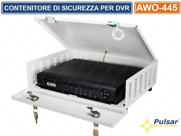 PULSAR AWO-445 CONTENITORE METALLICO DI SICUREZZA PER DVR MONTAGGIO ORIZZONTALE TAMPER
