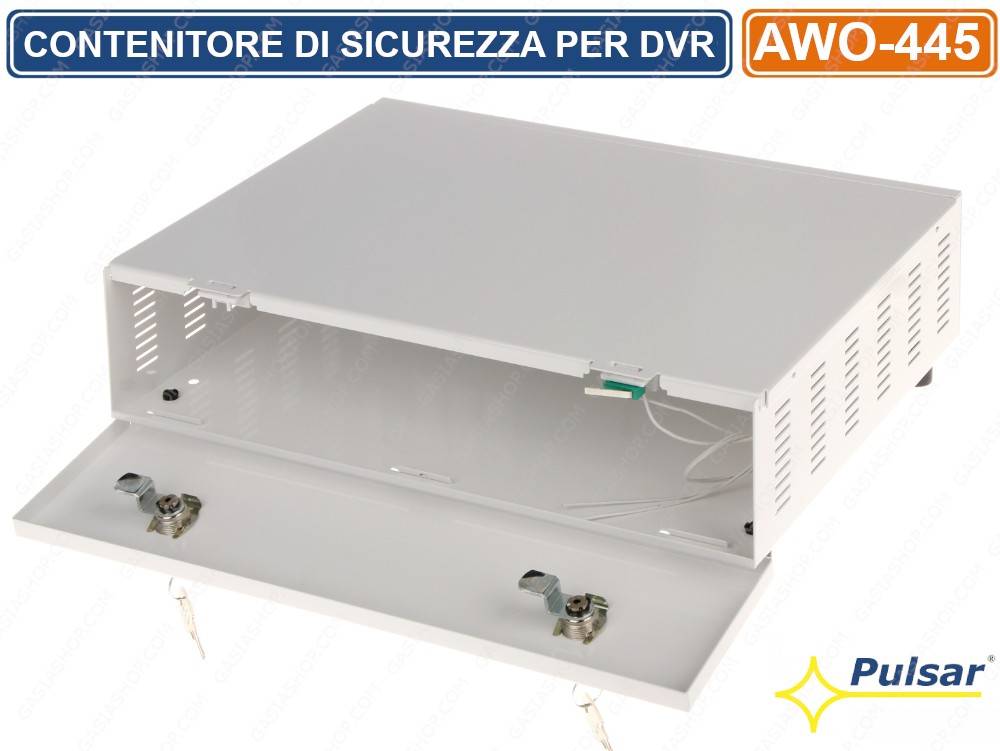 PULSAR AWO-445 CONTENITORE METALLICO DI SICUREZZA PER DVR MONTAGGIO ORIZZONTALE TAMPER-2