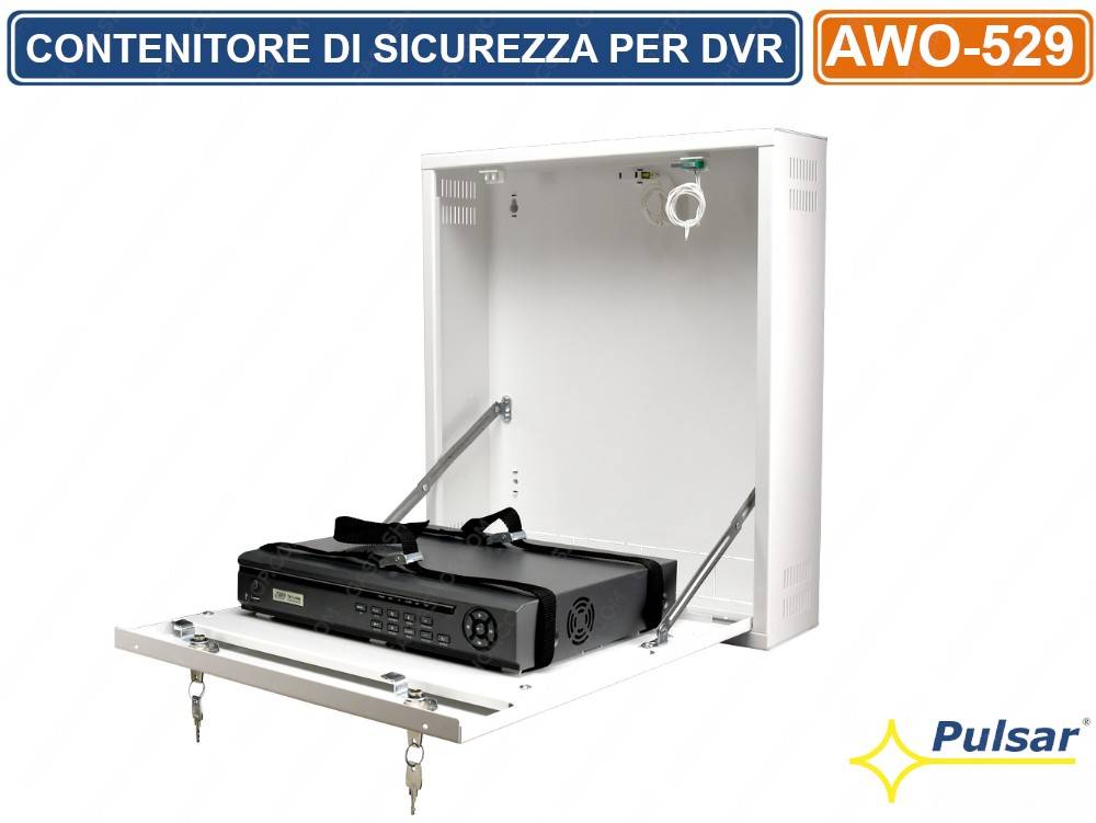 PULSAR AWO-529 CONTENITORE METALLICO DI SICUREZZA PER DVR MONTAGGIO VERTICALE TAMPER-1