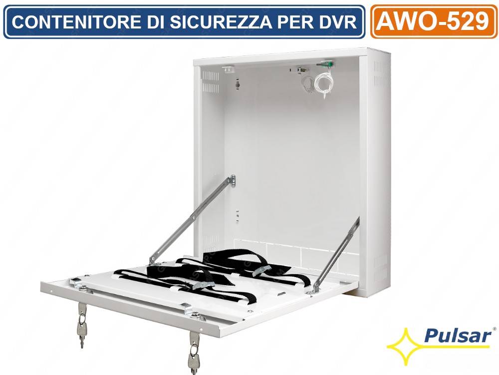 PULSAR AWO-529 CONTENITORE METALLICO DI SICUREZZA PER DVR MONTAGGIO VERTICALE TAMPER-2