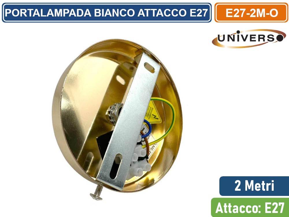 LAMPADARIO PORTALAMPADA IN METALLO A SOSPENSIONE DI COLORE ORO PER LAMPADINE E27-4