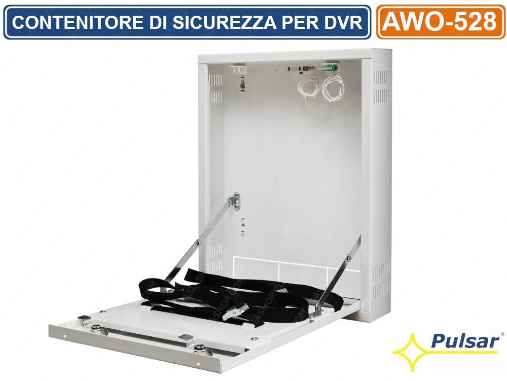 PULSAR AWO-528 CONTENITORE METALLICO DI SICUREZZA PER DVR MONTAGGIO VERTICALE TAMPER-1