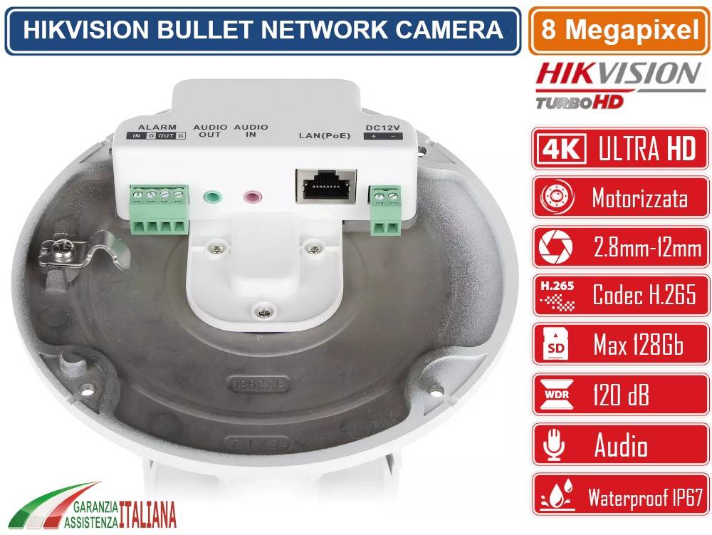 Hikvision ds-2cd2683g0-izs(2.8-12mm)(o-std) - telecamera bullet varifocale motorizzata wdr 4k-4
