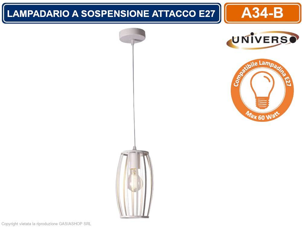 LAMPADARIO MODERNO A SOSPENSIONE CON PARALUME IN METALLO TRAFORATO OVALE ATTACCO E27 BIANCO NERO - COLORE: NERO-1