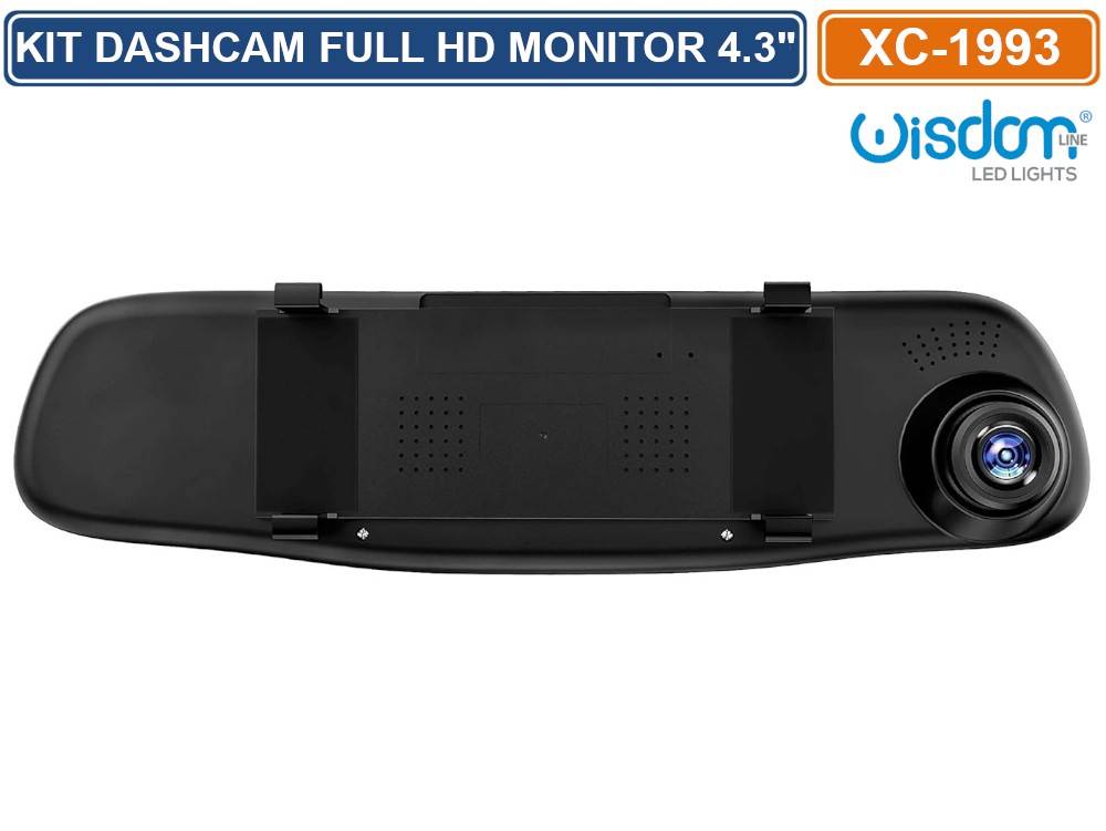 KIT SPECCHIETTO RETROVISORE MONITOR 4.3" CON DASHCAM E TELECAMERA RETROMARCIA REGISTRA SD CARD FULL HD 1080P-3