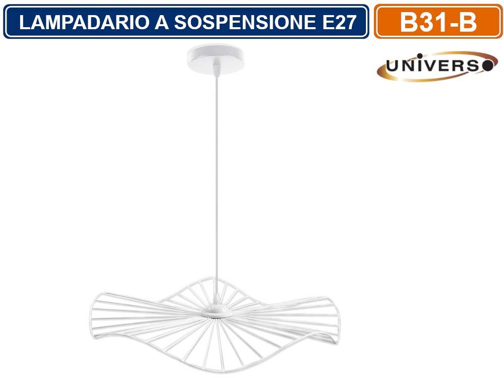 LAMPADARIO DA SOFFITTO A SOSPENSIONE PENDENTE FORMA ROTONDATRAFORATO CON ATTACCO E27 FINITURA BIANCO NERO - COLORE: NERO-1